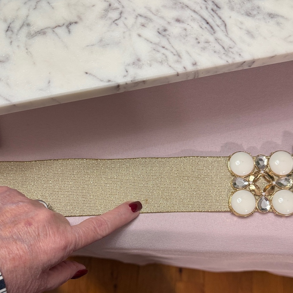 Lilly Pulitzer Jewel Gold and White Women's Belt - Picture 8 of 12
